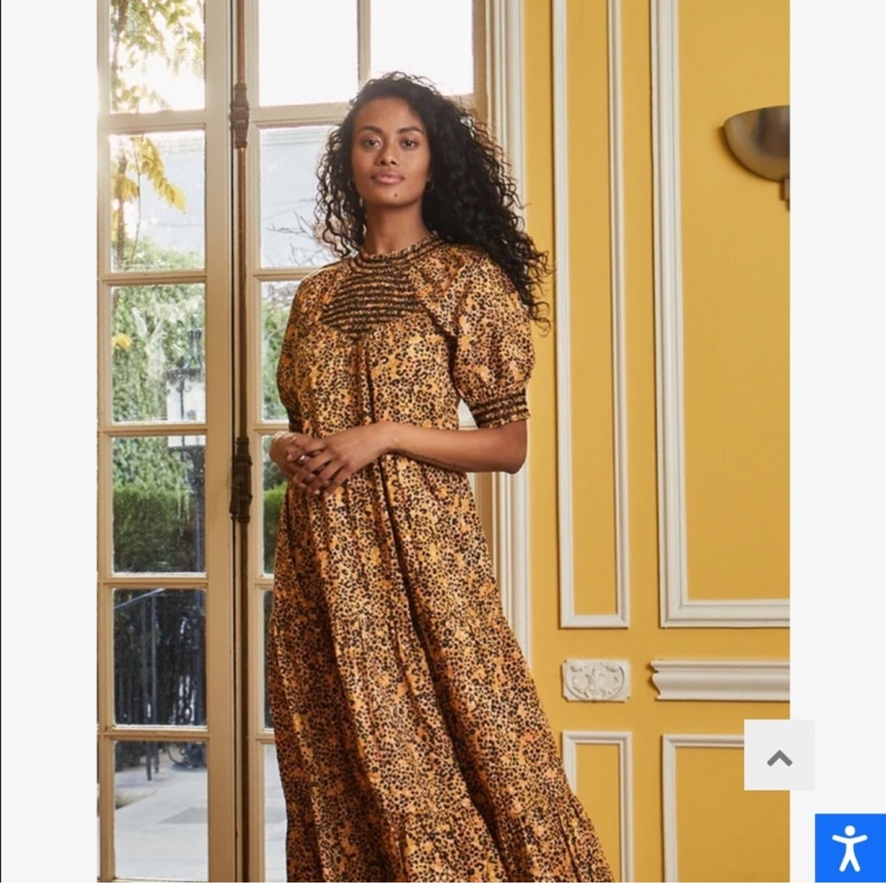 Saylor Large Kirstin Leopard Print Tiered‎ Cotton Maxi Dress Boho Chic - Picture 3 of 12